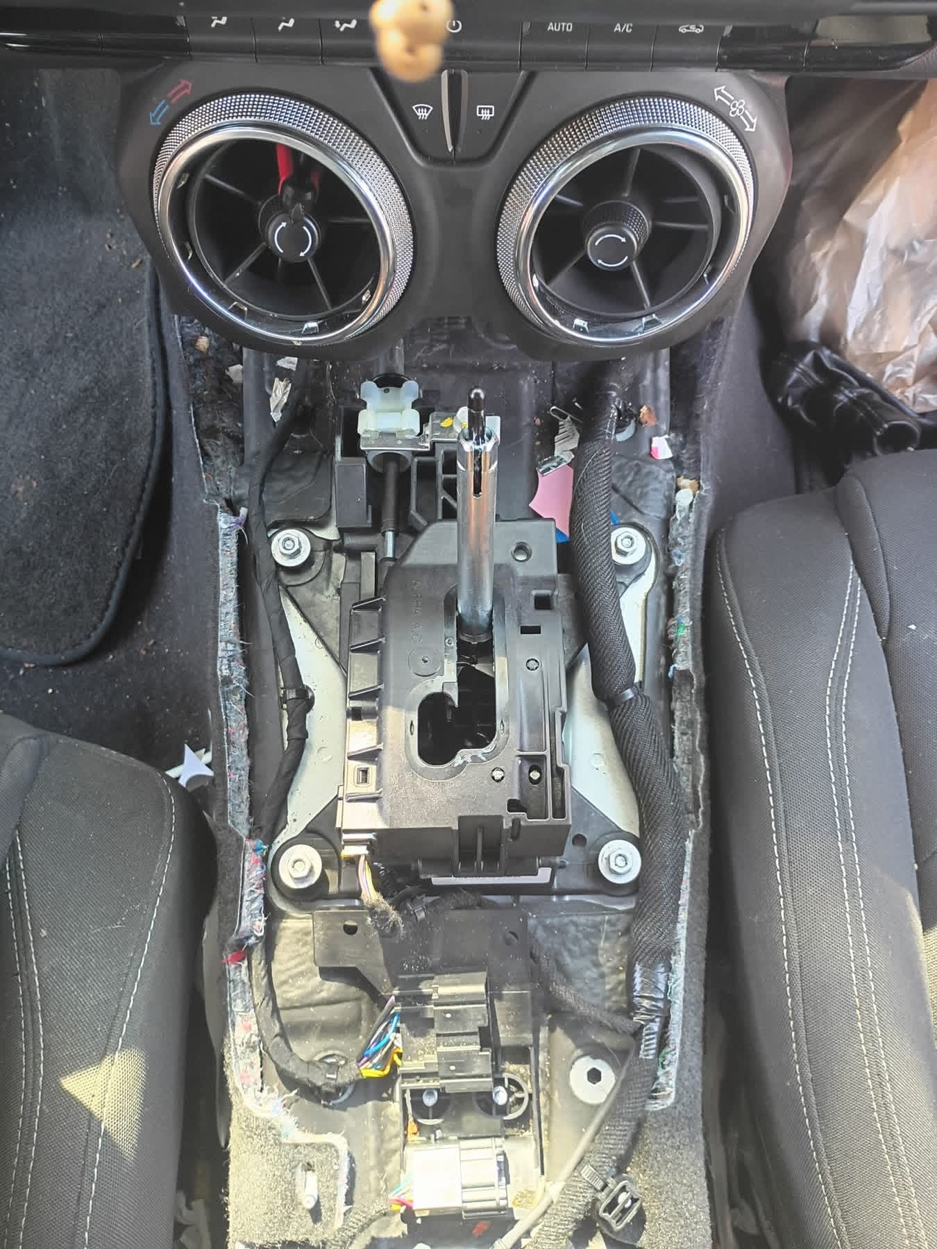 Dashboard and electrical repair in progress